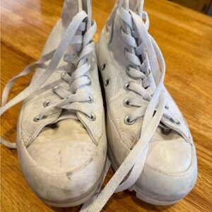 Converse 5.5 Off-White Canvas High-Tops Chunky Heel